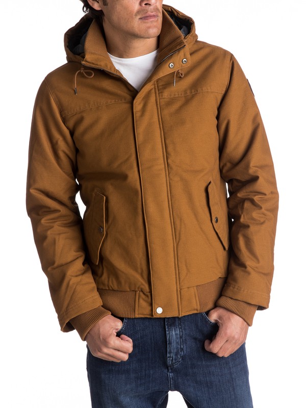 quiksilver, Everyday Brooks - Wasserabweisende Kapuzen-Bomberjacke, RUBBER (cpp0) 0 Everyday Brooks - Wasserabweisende Kapuzen-Bomberjacke Braun EQYJK03365 Quiksilver