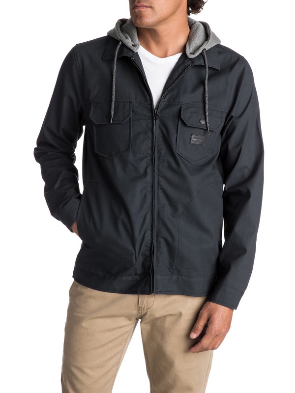 quiksilver, Men's Tionaga Water Repellent Jacket, BLACK (kvj0) 0 Men's Tionaga Water Repellent Jacket Black EQYJK03368 Quiksilver