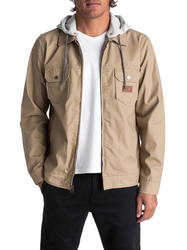 quiksilver, Men's Tionaga Water Repellent Jacket, ELMWOOD (tmp0) 0 Men's Tionaga Water Repellent Jacket Beige EQYJK03368 Quiksilver