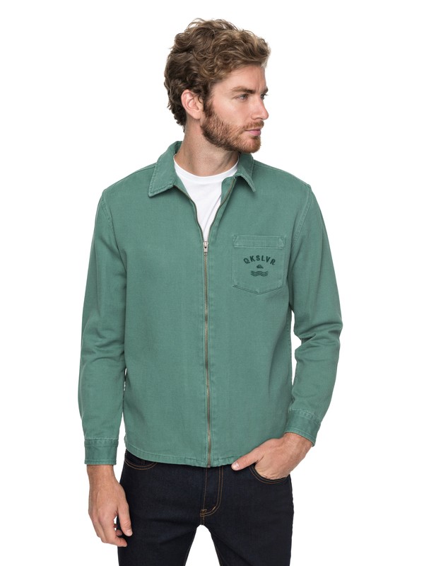 quiksilver, Riser Twill - Reißverschluss-Jacke, MALLARD GREEN (gqn0) 0 Riser Twill - Reißverschluss-Jacke Grün EQYJK03391 Quiksilver
