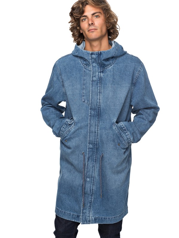 quiksilver, Brick - Veste en denim mi-longue, BLUE USED (byl0) 0 Brick - Veste en denim mi-longue Bleu EQYJK03396 Quiksilver