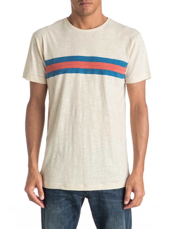 quiksilver, Portola Banks - Tee-Shirt, BIRCH (wdw0) 0 Portola Banks - Tee-Shirt Blanc EQYKT03515 Quiksilver