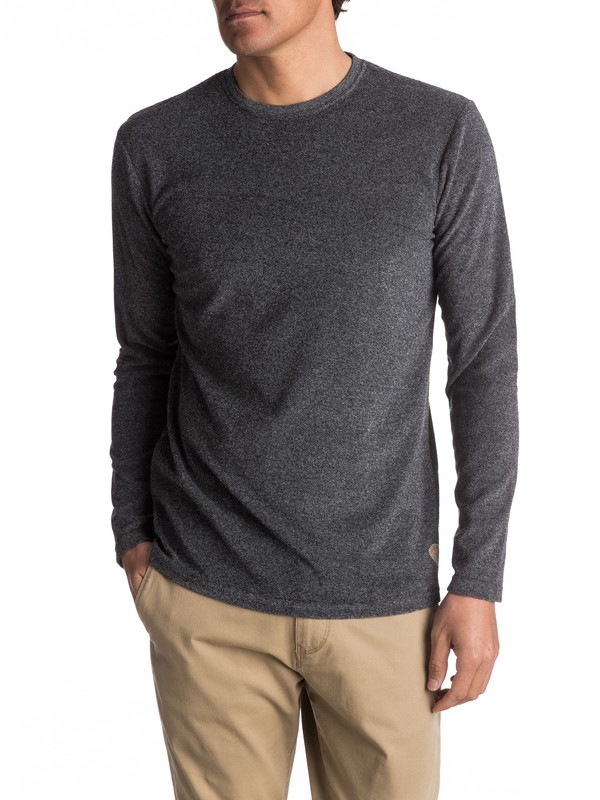 quiksilver, After Surf - T shirt à manches longues ultra-doux, DARK GREY HEATHER (ktfh) 0 After Surf - T shirt à manches longues ultra-doux Noir EQYKT03599 Quiksilver