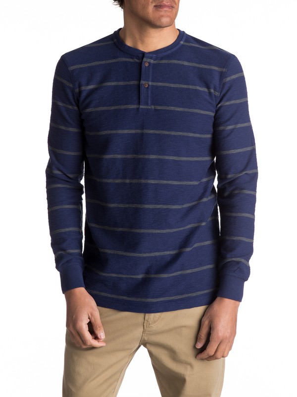 quiksilver, Y'Ami - T-shirt à col boutonné et manches longues, MEDIEVAL BLUE YAMI (bte3) 0 Y'Ami - T-shirt à col boutonné et manches longues Bleu EQYKT03606 Quiksilver