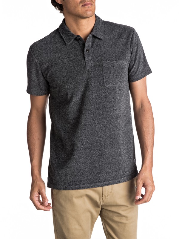 quiksilver, After Surf - Polo ultra-doux, DARK GREY HEATHER (ktfh) 0 After Surf - Polo ultra-doux EQYKT03610 Quiksilver