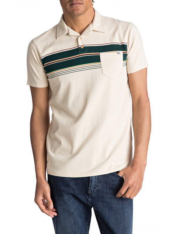 quiksilver, Daba Wy - Polo, PONDEROSA PINE-DABA WY (gtp3) 0 Daba Wy - Polo Vert EQYKT03611 Quiksilver