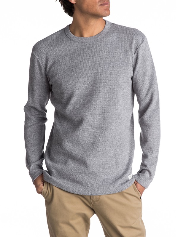 quiksilver, Caramoran Thermal Long Sleeve Tee, MEDIUM GREY HEATHER (kpwh) 0 Caramoran Thermal Long Sleeve Tee Black EQYKT03634 Quiksilver