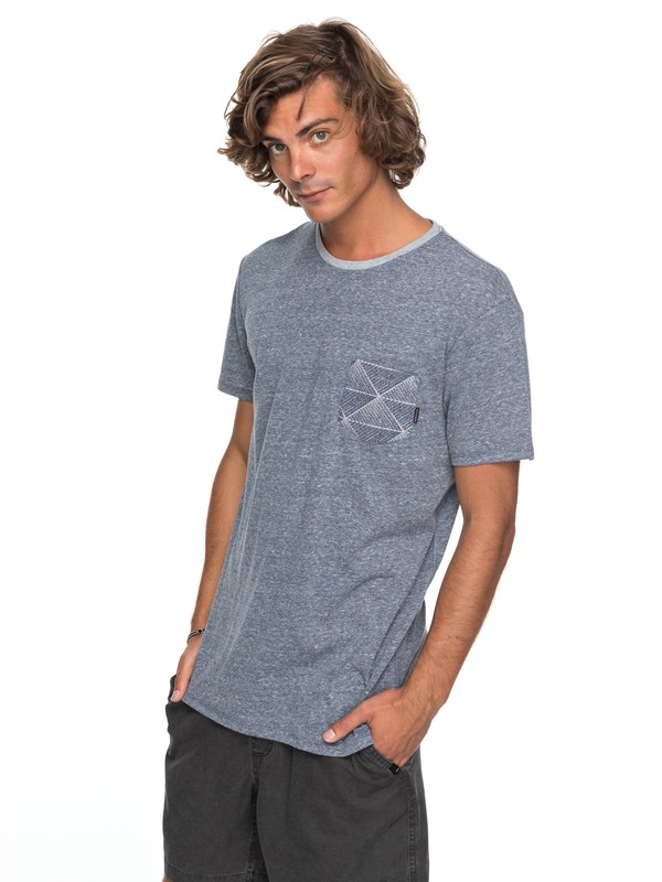 quiksilver, Broken Leash Pocket Tee, NAVY BLAZER HEATHER (byjh) 0 Broken Leash Pocket Tee Blue EQYKT03686 Quiksilver
