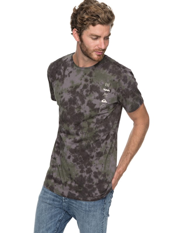 quiksilver, Gibus Moon Tee, RAVEN TIE AND DYE (ksq6) 0 Gibus Moon Tee Black EQYKT03711 Quiksilver