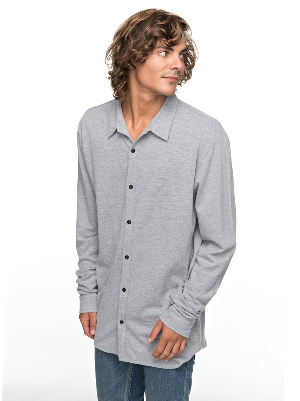 quiksilver, Long Effect - Chemise à manches longues, LIGHT GREY HEATHER (sjsh) 0 Long Effect - Chemise à manches longues Gris EQYKT03719 Quiksilver