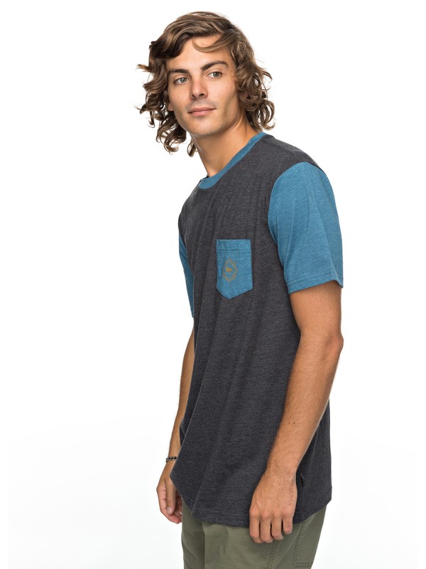 quiksilver, Baysic - T shirt avec poche, DARK GREY HEATHER (krph) 0 Baysic - T shirt avec poche Noir EQYKT03733 Quiksilver