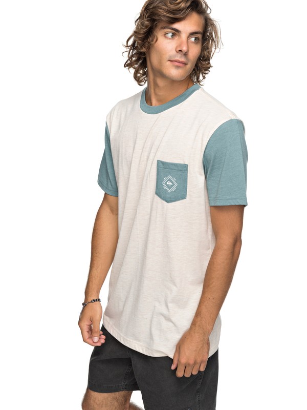 quiksilver, Baysic - Camiseta con Bolsillo, BIRCH (wdw0) 0 Baysic - Camiseta con Bolsillo Blanco EQYKT03733 Quiksilver