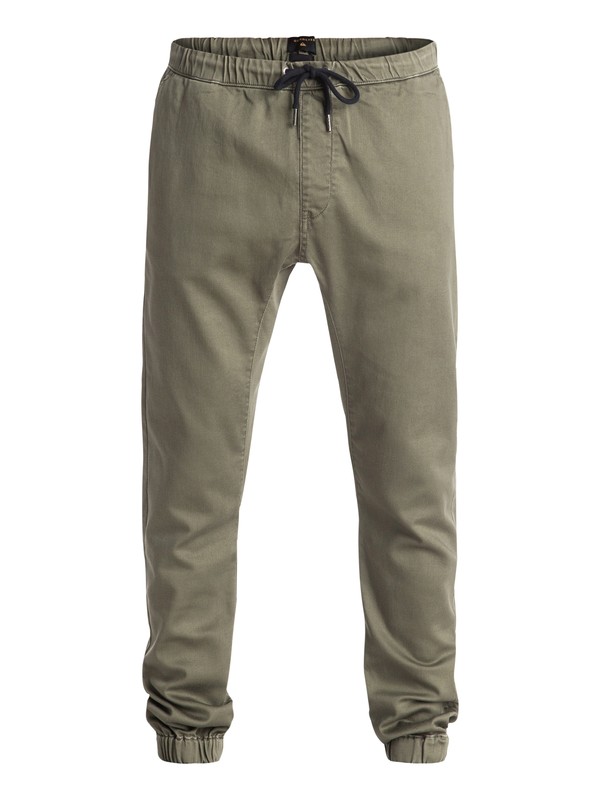 quiksilver, Fonic - Pantalon Coupe Jogger En Sergé, DUSTY OLIVE (gpb0) 0 Fonic - Pantalon Coupe Jogger En Sergé EQYNP03095 Quiksilver