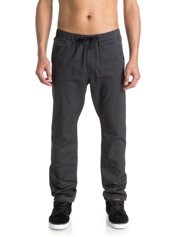 quiksilver, Fun Days - Pantalon Coupe Jogger En Sergé, TARMAC (kta0) 0 Fun Days - Pantalon Coupe Jogger En Sergé EQYNP03101 Quiksilver