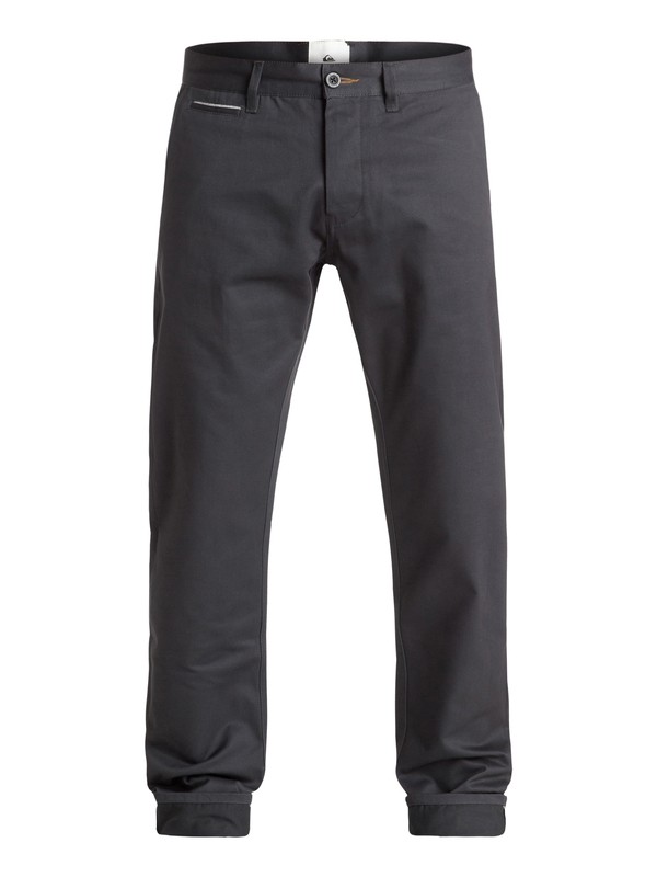 quiksilver, The Selvedge - Pantalon chino, TARMAC (kta0) 0 The Selvedge - Pantalon chino Noir EQYNP03103 Quiksilver