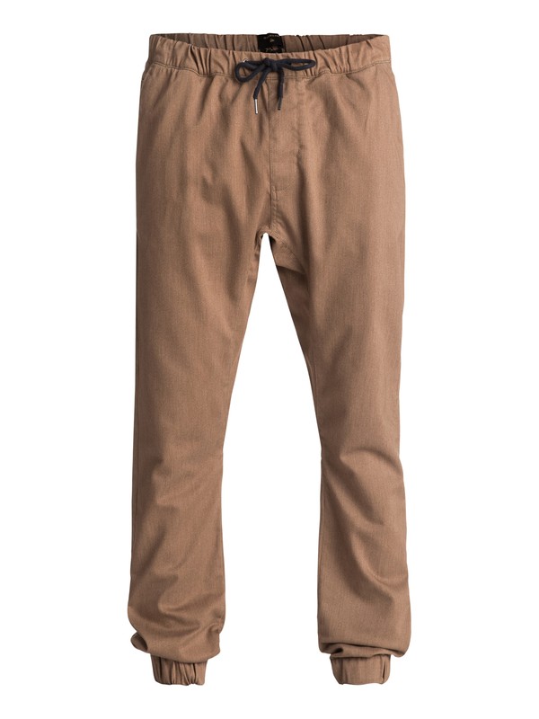 quiksilver, Fonic - Pantalon de jogging en sergé, RUBBER HEATHER (cpp0) 0 Fonic - Pantalon de jogging en sergé Marron EQYNP03107 Quiksilver