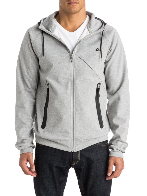 quiksilver, Active Nylon Zip Up Polar Fleece Hoodie, LIGHT GREY HEATHER (sgrh) 0 Active Nylon Zip Up Polar Fleece Hoodie EQYPF03010 Quiksilver