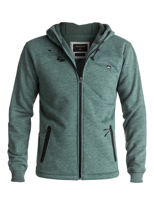 0 Kurow Sherpa - Technical Zip-Up Hoodie Green EQYPF03020 Quiksilver