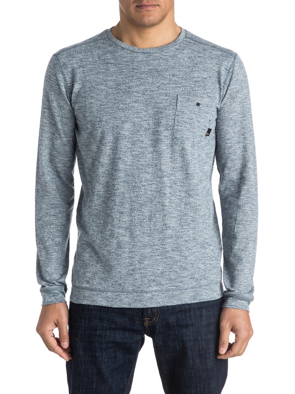 quiksilver, Lindow Sweatshirt, DARK DENIM HEATHER (brqh) 0 Lindow Sweatshirt Blue EQYSW03142 Quiksilver