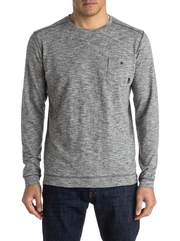 quiksilver, Lindow Sweatshirt, DARK GREY HEATHER (ktfh) 0 Lindow Sweatshirt Black EQYSW03142 Quiksilver