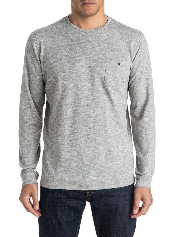 quiksilver, Lindow Sweatshirt, LIGHT GREY HEATHER (sgrh) 0 Lindow Sweatshirt Grey EQYSW03142 Quiksilver