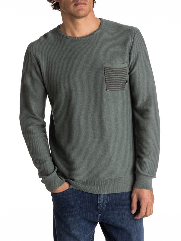 quiksilver, Baggao - Pull avec poche, SILVER PINE HEATHER (gpah) 0 Baggao - Pull avec poche Vert EQYSW03197 Quiksilver