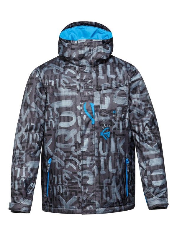 quiksilver, Mission Printed 10K Insulated Jacket, THE LINE ASPHALT (kya1) 0 Mission Printed 10K Insulated Jacket EQYTJ00073 Quiksilver