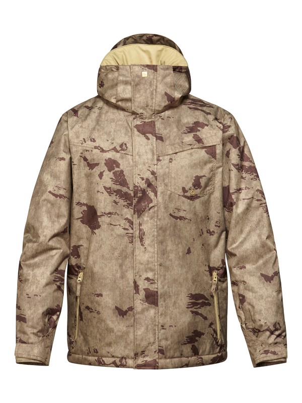 quiksilver, Mission Printed 10K Shell Jacket, LEFTOVER CAMO (crj1) 0 Mission Printed 10K Shell Jacket Brown EQYTJ00075 Quiksilver