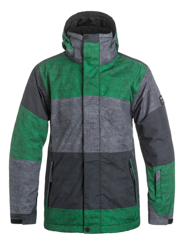 quiksilver, Сноубордическая куртка Mission Printed, S STRIPE JOLLY GREEN (gzd3) 0 Сноубордическая куртка Mission Printed Зеленый EQYTJ03069 Quiksilver