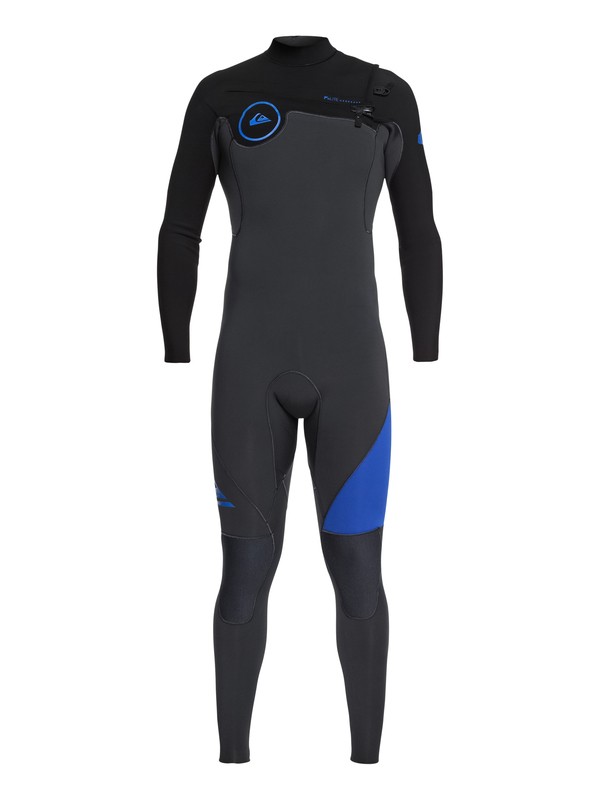 quiksilver, 3/2mm Syncro Series Chest Zip GBS Wetsuit, GRAPHITE/BLACK/DEEP CYANINE (xbkb) 0 3/2mm Syncro Series Chest Zip GBS Wetsuit Blue EQYW103038 Quiksilver