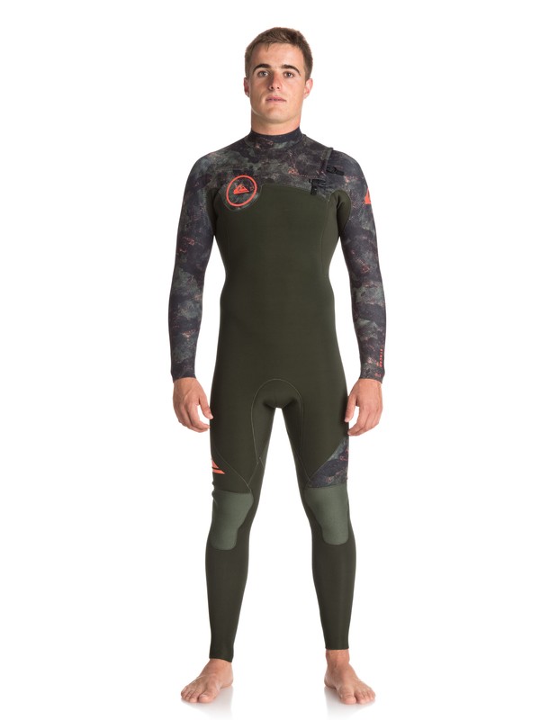 quiksilver, 3/2mm Syncro Series - Combinaison GBS zip poitrine, DARK IVY/ CAMO/ SHRIMP PINK (xgcn) 0 3/2mm Syncro Series - Combinaison GBS zip poitrine Vert EQYW103038 Quiksilver