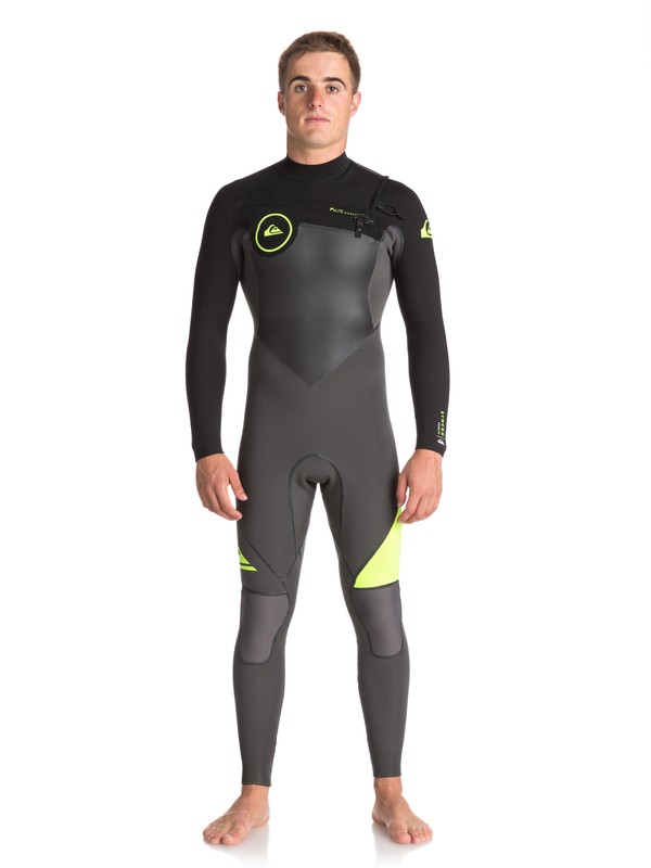 quiksilver, 4/3mm Syncro Plus - Combinaison de surf intégrale, JET BLACK/ BLACK/ SAFETY YELLO (xkkg) 0 4/3mm Syncro Plus - Combinaison de surf intégrale Noir EQYW103044 Quiksilver