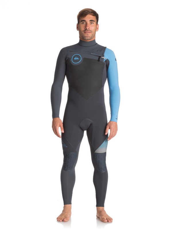 quiksilver, 3/2mm Highline Plus - Combinaison zip poitrine, GRAPHITE/ GUN METAL/ SEA BLUE (xbkb) 0 3/2mm Highline Plus - Combinaison zip poitrine Bleu EQYW103049 Quiksilver