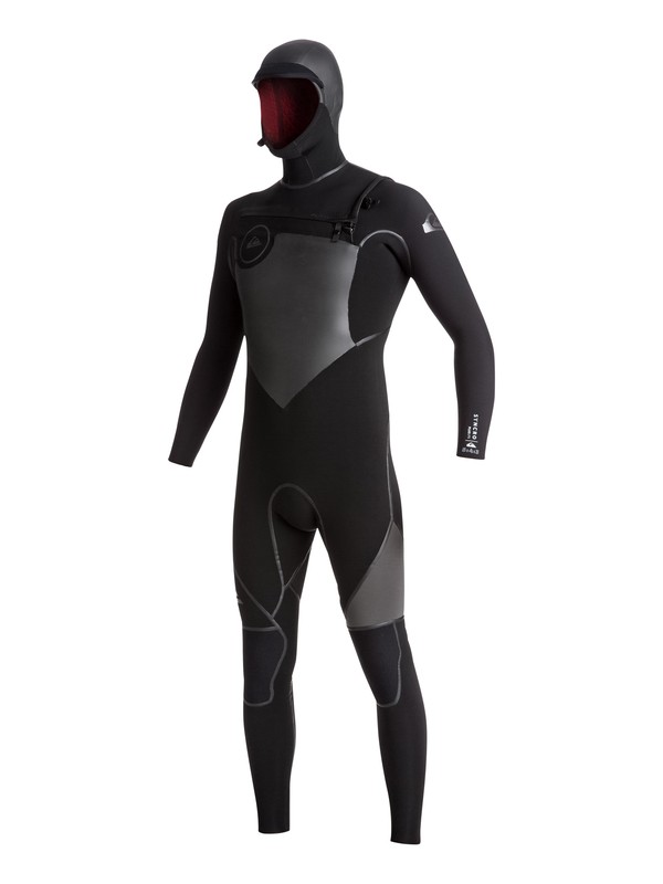 quiksilver, 5/4/3 Syncro Chest Zip - Combinaison de surf intégrale à capuche, BLACK/ BLACK/ JET BLACK (xkkk) 0 5/4/3 Syncro Chest Zip - Combinaison de surf intégrale à capuche Noir EQYW203004 Quiksilver