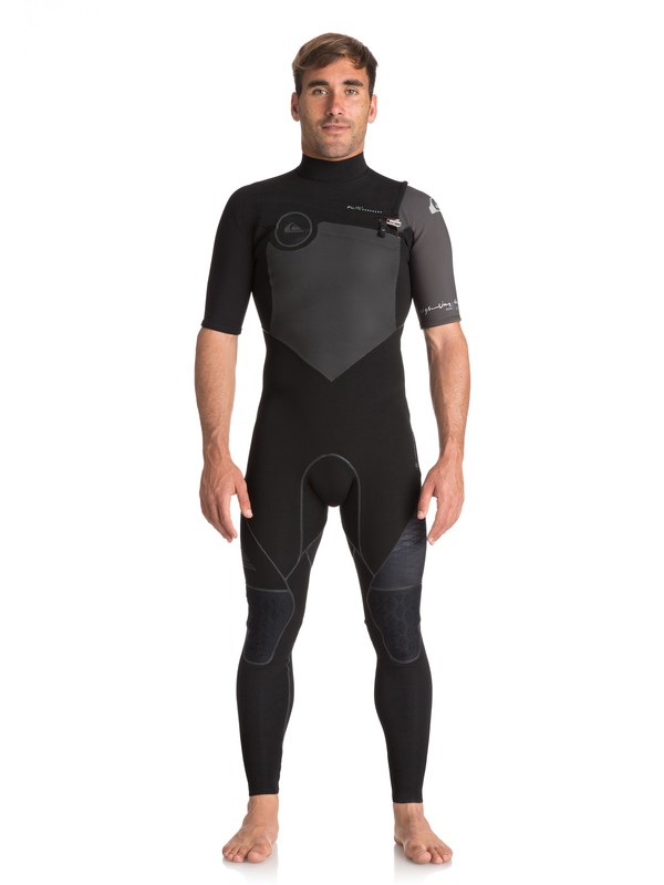quiksilver, 2/2mm Highline Plus - Springsuit manches courtes zip poitrine, BLACK/ JET BLACK (xkkk) 0 2/2mm Highline Plus - Springsuit manches courtes zip poitrine Noir EQYW303006 Quiksilver