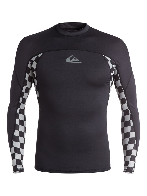quiksilver, Check Out Long Sleeve Rashguard, BLACK/STEEPLE GRAY (xkks) 0 Check Out Long Sleeve Rashguard EQYWR03016 Quiksilver