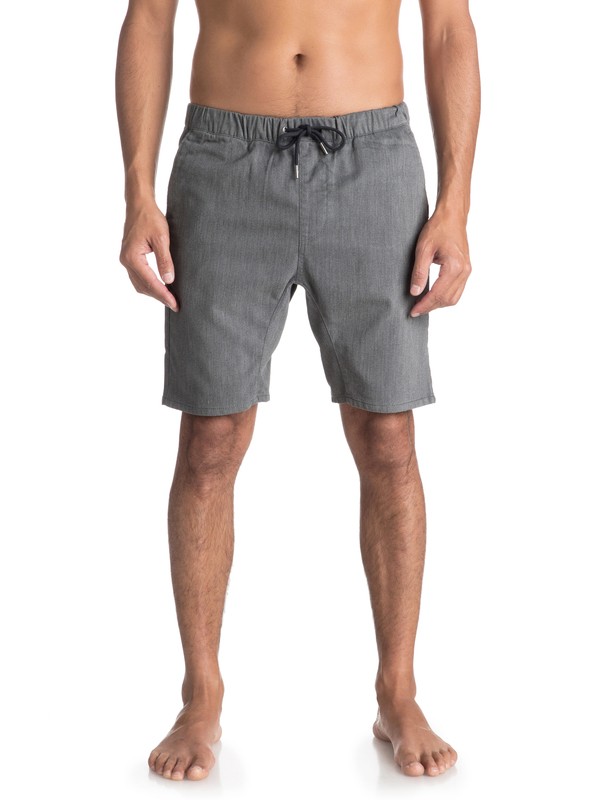 quiksilver, Fonic 19" - Pantalon de jogging en sergé, DARK GREY HEATHER (krph) 0 Fonic 19" - Pantalon de jogging en sergé Noir EQYWS03337 Quiksilver