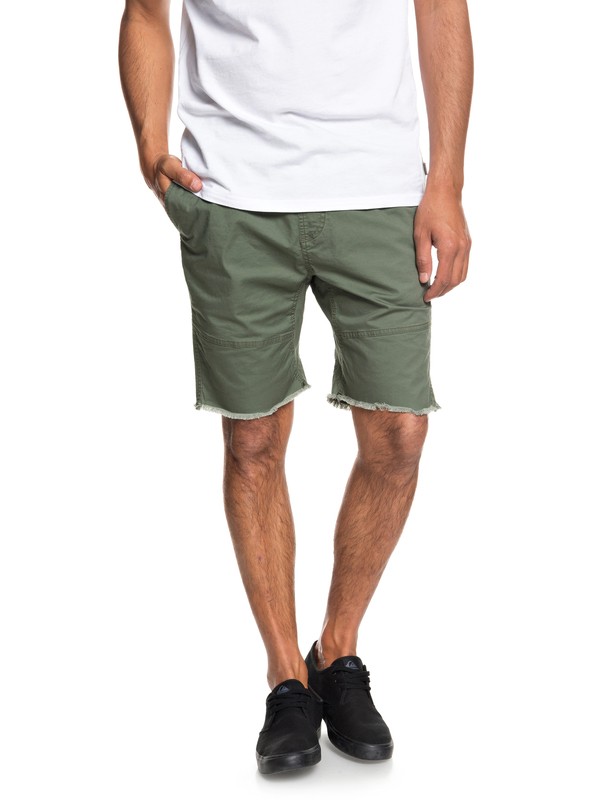quiksilver, Men's Foxoy Straight Tapered Shorts, THYME (cqy0) 0 Men's Foxoy Straight Tapered Shorts Brown EQYWS03461 Quiksilver