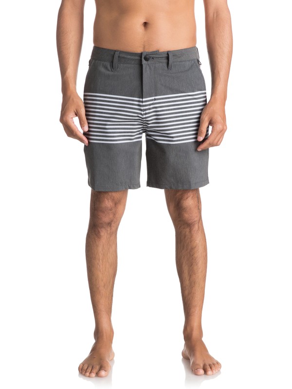 quiksilver, Men's Echo Stripe Amphibian 18" Shorts, BLACK (kvj6) 0 Men's Echo Stripe Amphibian 18" Shorts Black EQYWS03466 Quiksilver
