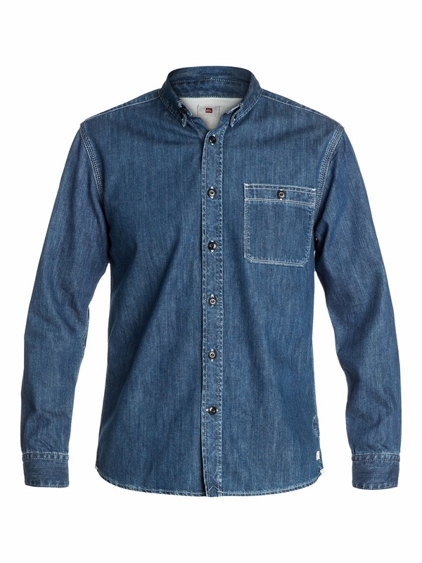 quiksilver, Denim Long Sleeve Shirt, WASHED NAVY (brq0) 0 Denim Long Sleeve Shirt EQYWT03037 Quiksilver