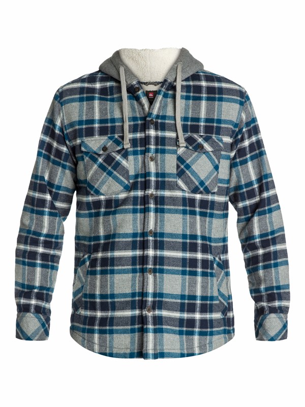 quiksilver, Grouper Flannel Long Sleeve Shirt, GROUPER MOROCCAN BLUE (bnb1) 0 Grouper Flannel Long Sleeve Shirt EQYWT03077 Quiksilver