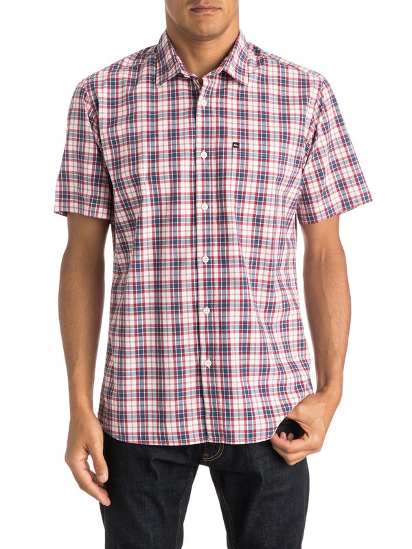 quiksilver, Everyday Check Short Sleeve Shirt, EVERYDAY CHECK DARK DENIM (brq1) 0 Everyday Check Short Sleeve Shirt EQYWT03269 Quiksilver