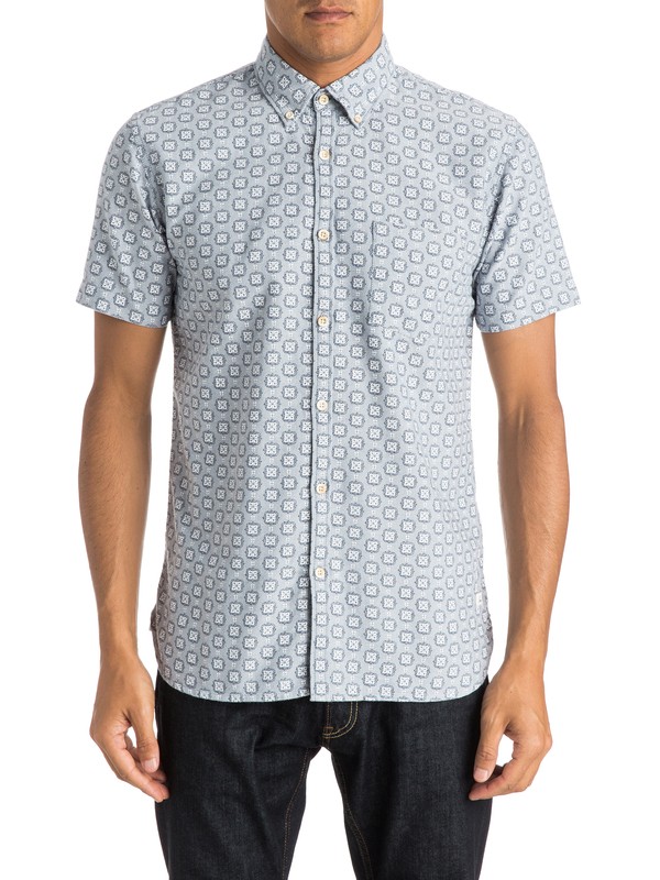quiksilver, Plumes Oxford Short Sleeve Shirt, PLUMES OXFORD FLINSTONE (sna6) 0 Plumes Oxford Short Sleeve Shirt EQYWT03295 Quiksilver