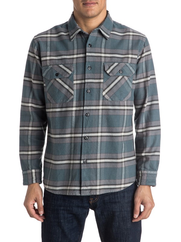 quiksilver, Major Counter Flannel Long Sleeve Shirt, MAJOR COUNTER DARK SHADOW (krp1) 0 Major Counter Flannel Long Sleeve Shirt EQYWT03351 Quiksilver