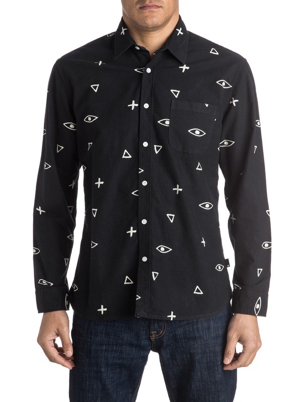 quiksilver, Eye For An Eye Flannel Long Sleeve Shirt, BLACK (kvj0) 0 Eye For An Eye Flannel Long Sleeve Shirt EQYWT03355 Quiksilver