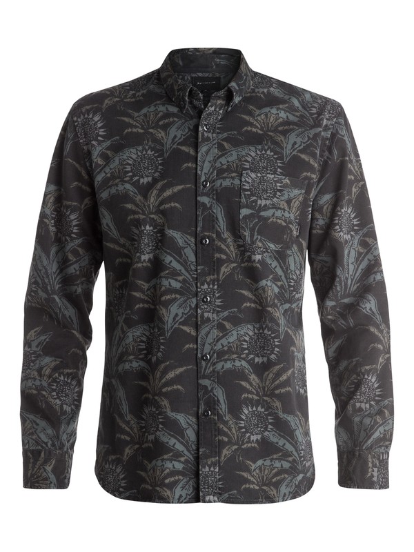 quiksilver, Palm Dog - Chemise à manches longues, PALM DOG TARMAC (kta6) 0 Palm Dog - Chemise à manches longues Noir EQYWT03361 Quiksilver