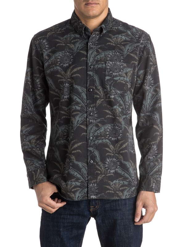 quiksilver, Palm Dog - Chemise à manches longues, PALM DOG TARMAC (kta6) 0 Palm Dog - Chemise à manches longues Noir EQYWT03361 Quiksilver