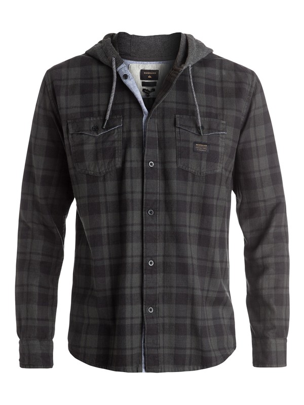 quiksilver, Snap Up Flannel - Chemise à manches longues à capuche, SNAP UP TARMAC (kta1) 0 Snap Up Flannel - Chemise à manches longues à capuche EQYWT03376 Quiksilver