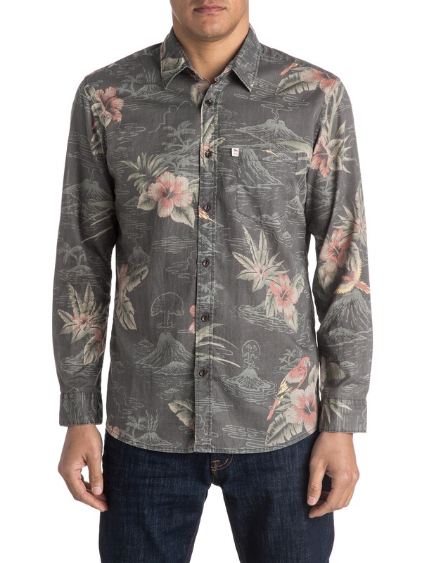 quiksilver, Parrot Jungle - Chemise à manches longues, PARROT JUNGLE TARMAC (kta6) 0 Parrot Jungle - Chemise à manches longues Noir EQYWT03394 Quiksilver