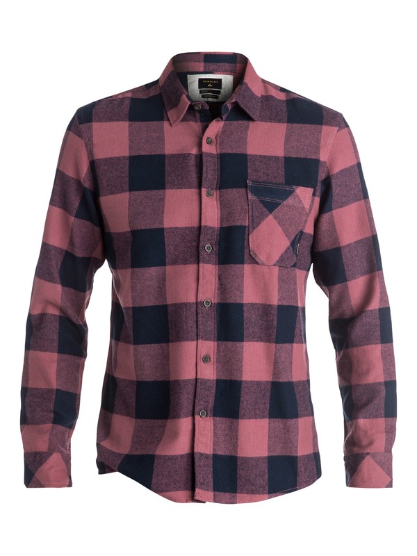 quiksilver, Motherfly Flannel Long Sleeve Shirt, WILD GINGER MOTHERFLY (rpv1) 0 Motherfly Flannel Long Sleeve Shirt Red EQYWT03420 Quiksilver